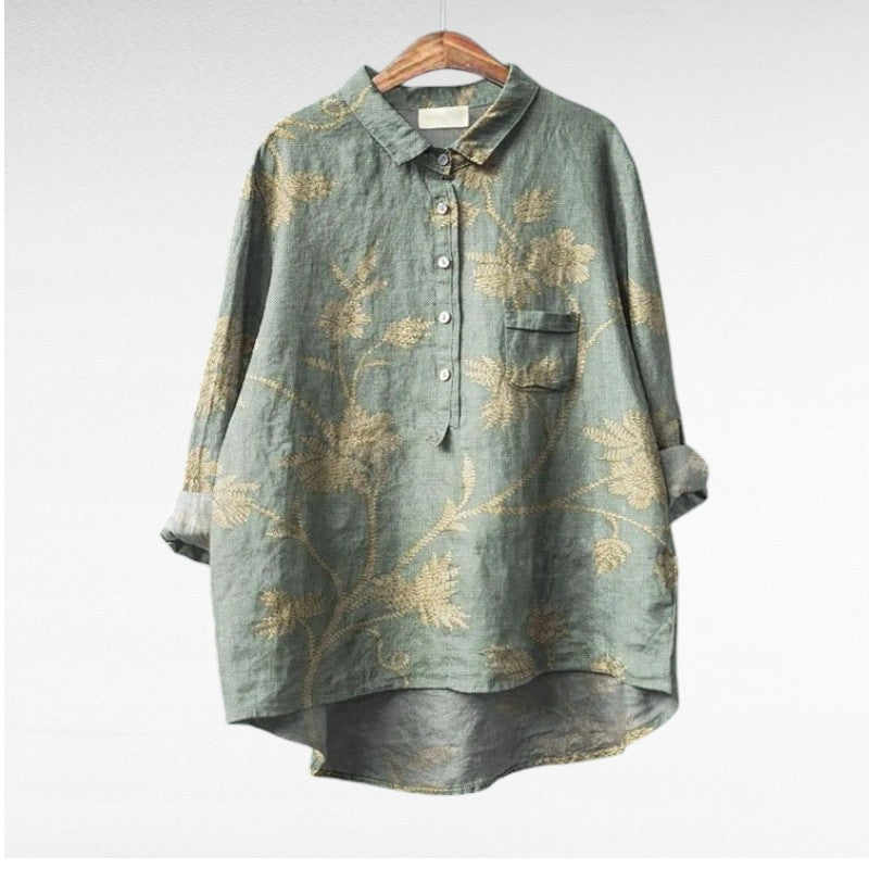 Claire | Elegant Linen Summer Blouse for Women