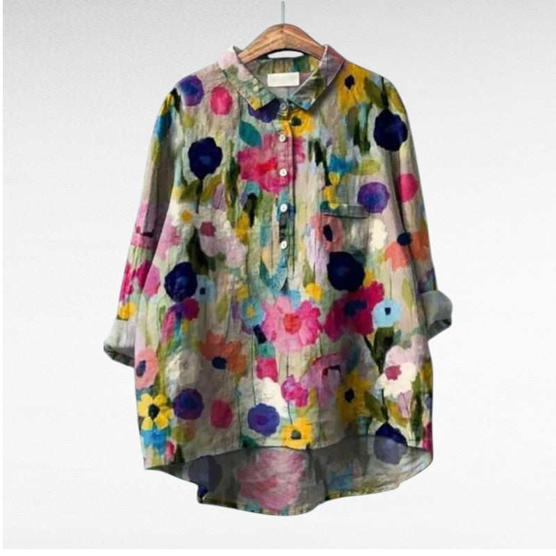 Claire | Elegant Linen Summer Blouse for Women