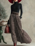 Zafira | Turtleneck Top and Snowflake Print Skirt Set for Women