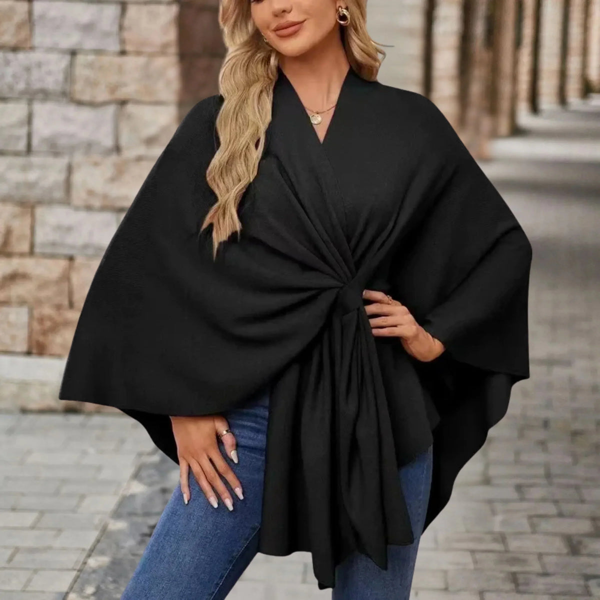 Briana | Elegant Draped Poncho for Women