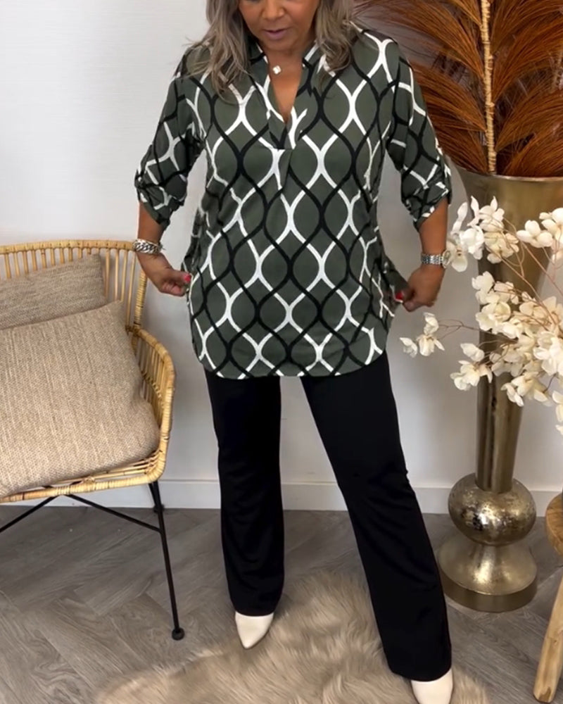 Marianthi | Casual Long-Sleeve Printed Blouse for Women