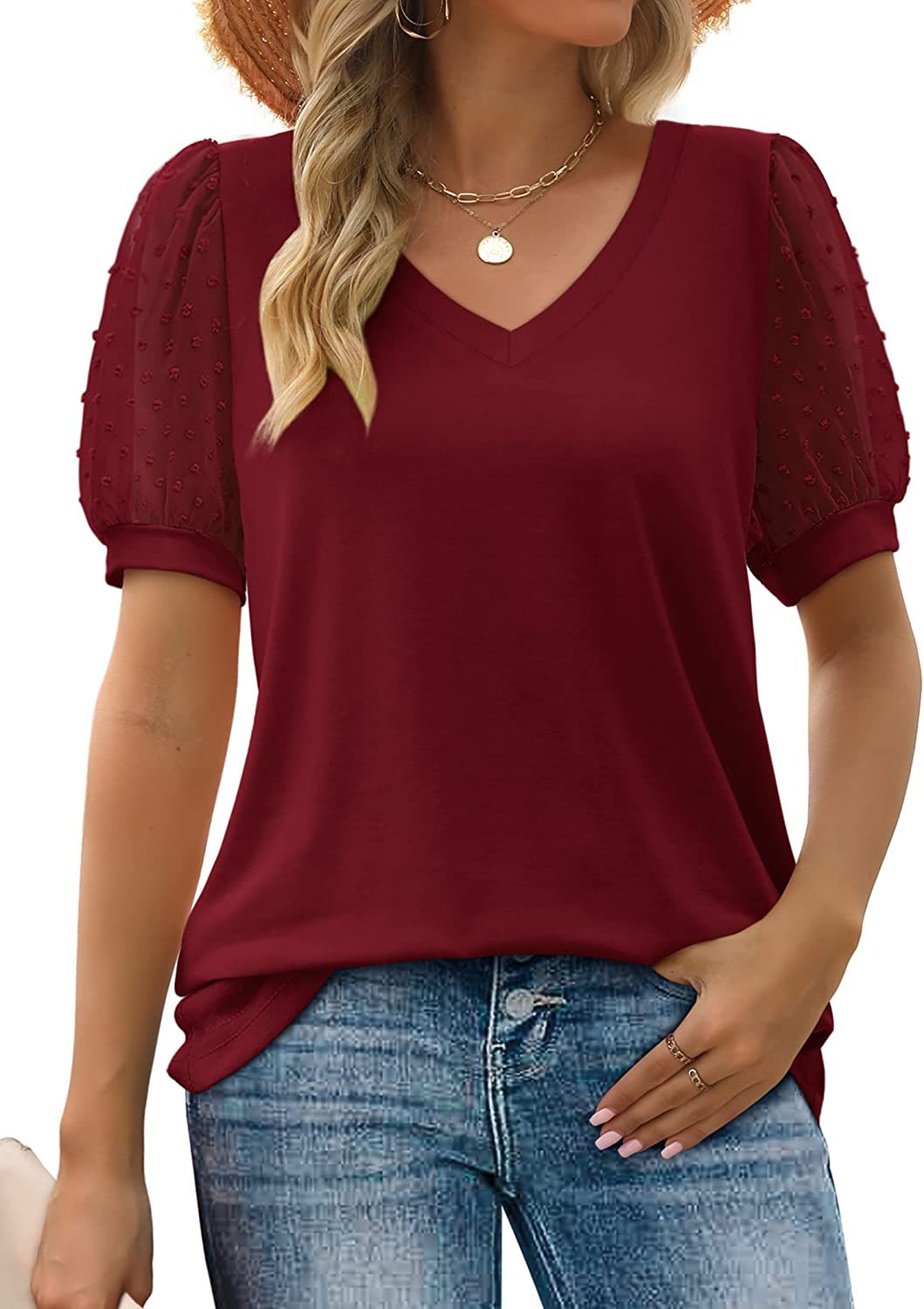 Sophora | Elegant V-Neck Top for Women