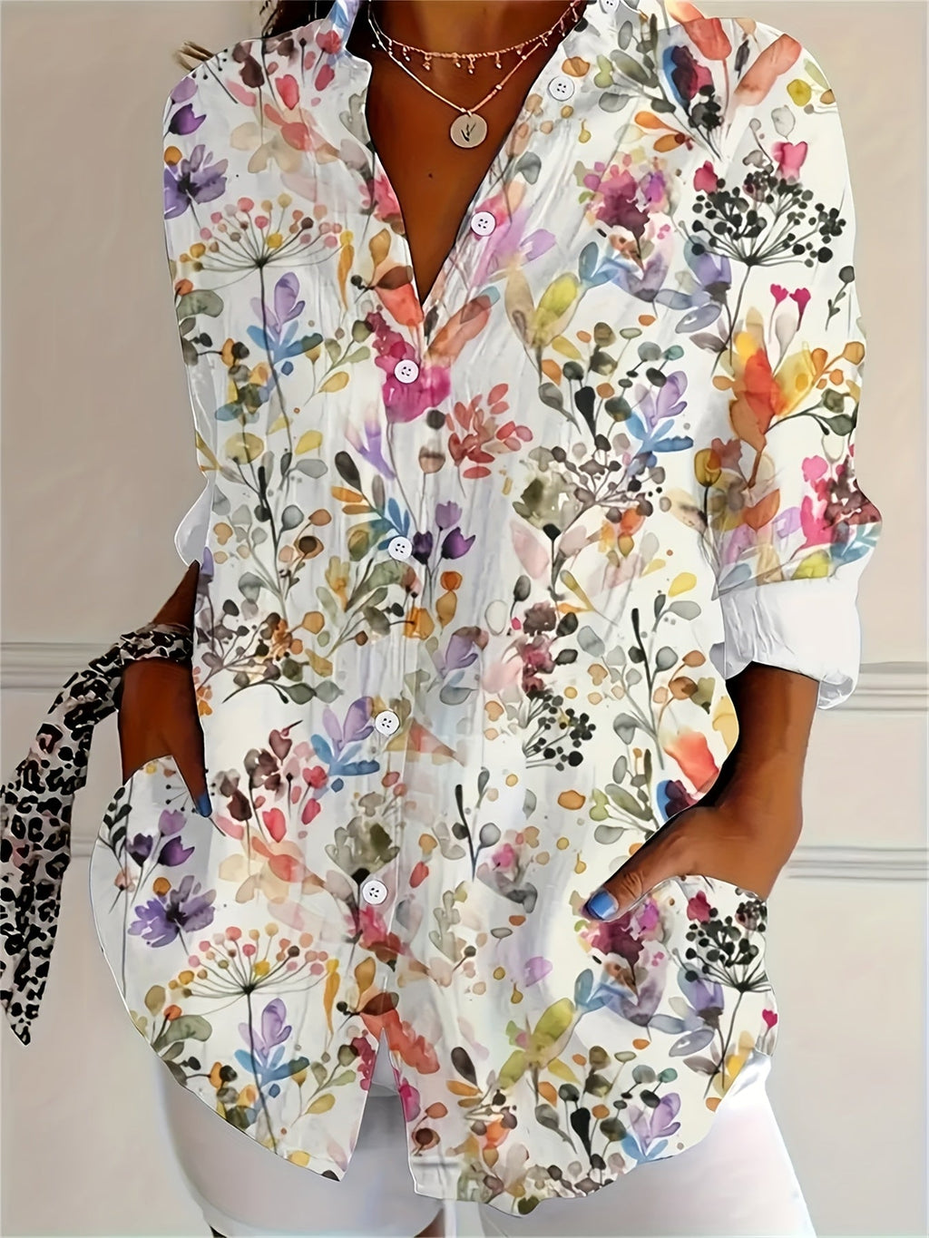 Benedita | Floral Long Sleeve Shirt for Women