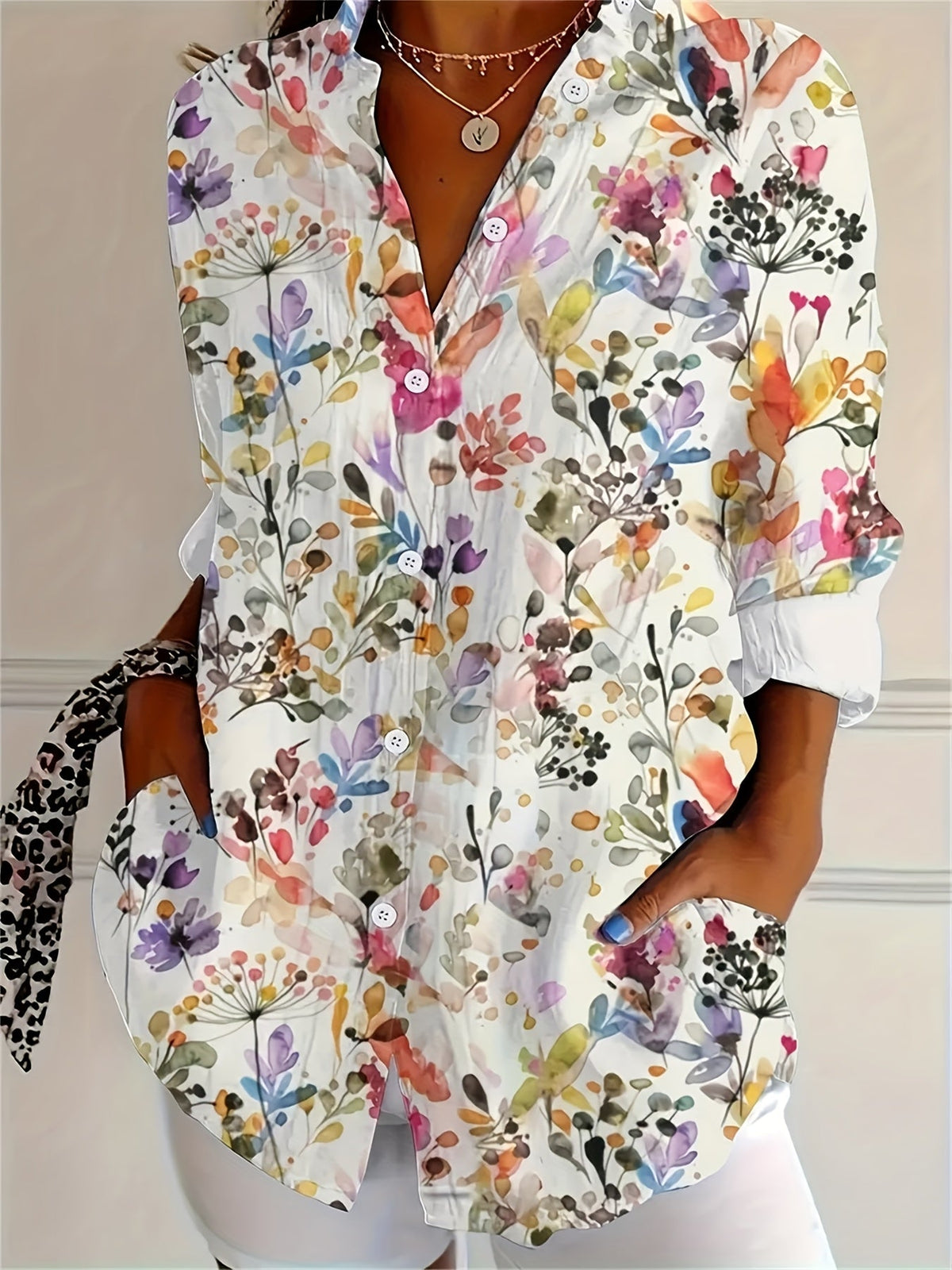 Benedita | Floral Long Sleeve Shirt for Women