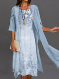 Hortense | Floral Dress and Sheer Cardigan Set for Women