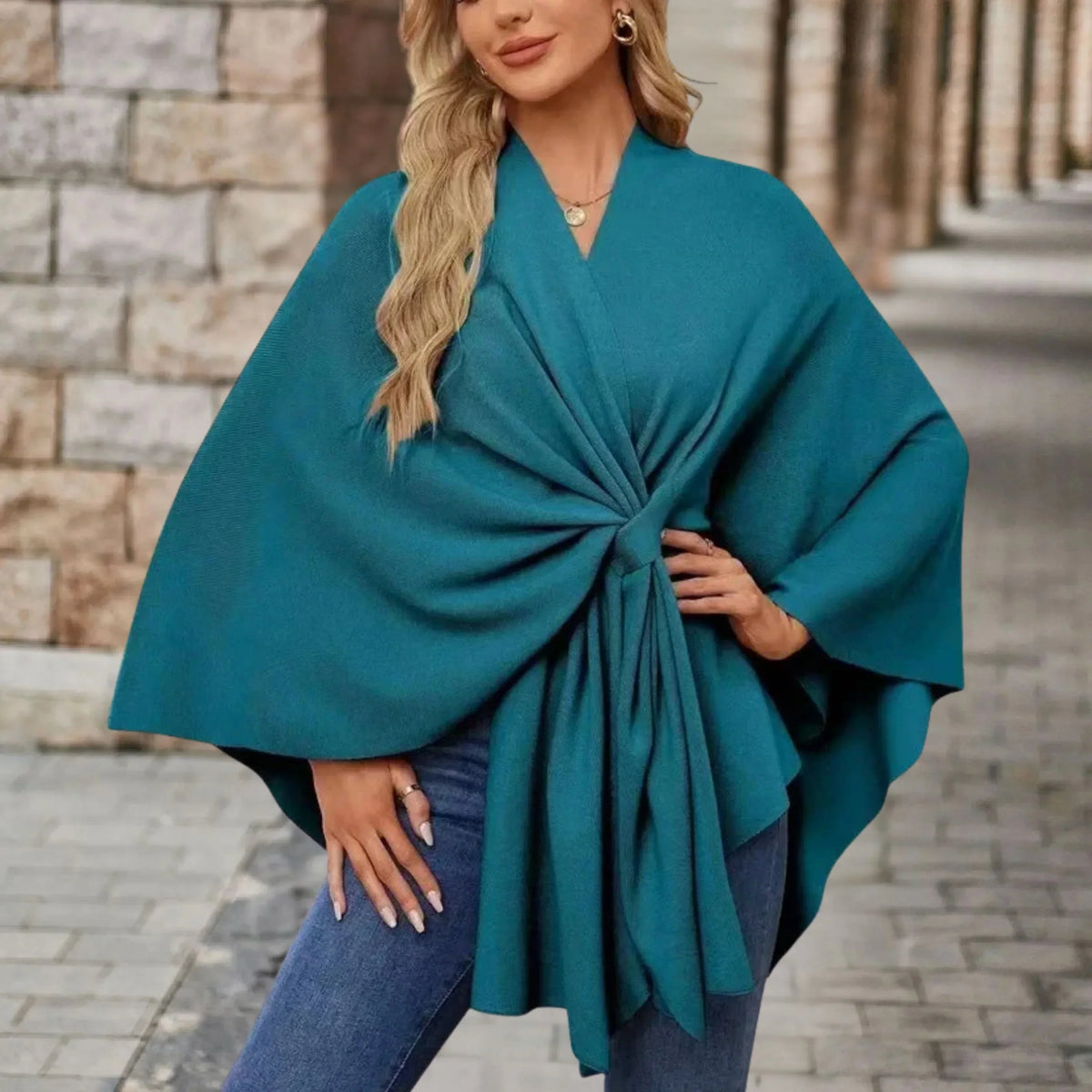 Briana | Elegant Draped Poncho for Women