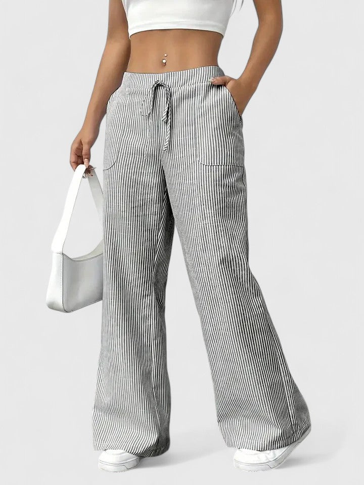 Dominique | Linen Wide-Leg Trousers for Women