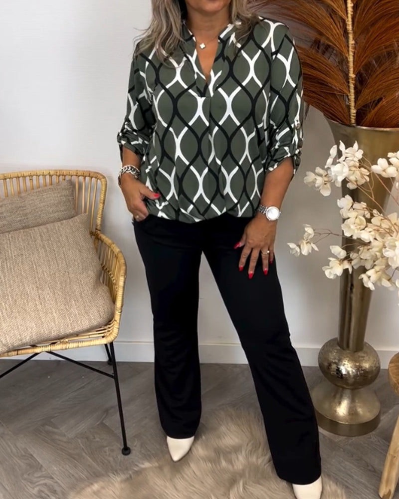 Marianthi | Casual Long-Sleeve Printed Blouse for Women