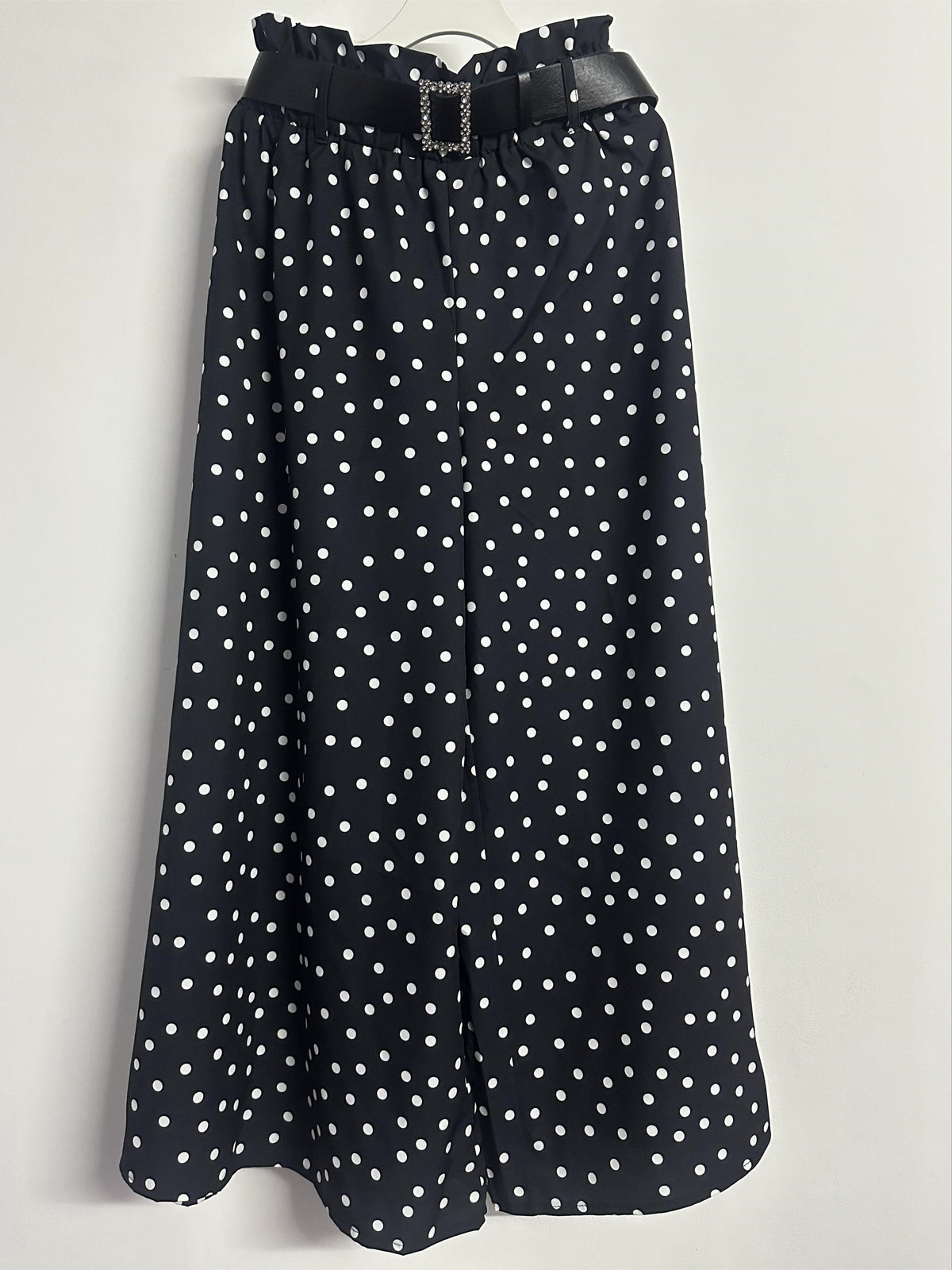 Sabine | Plus Size Polka Dot Wide-Leg Trousers for Women