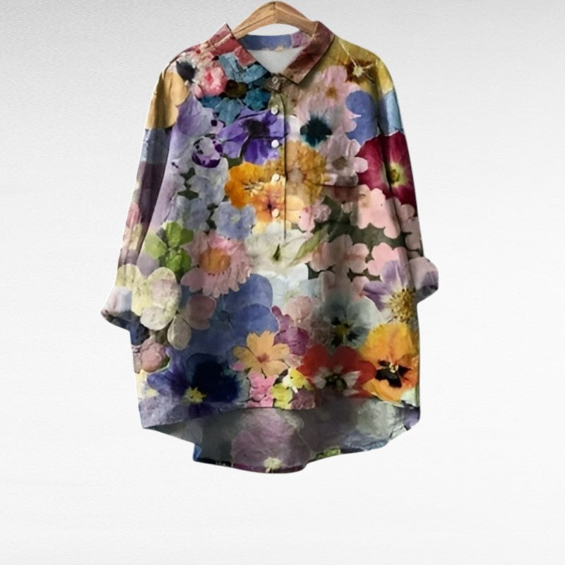 Teolinda | Elegant Linen Summer Blouse for Women