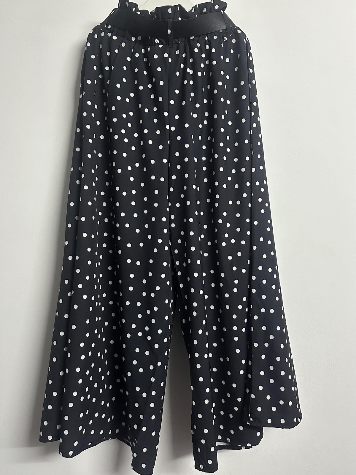 Sabine | Plus Size Polka Dot Wide-Leg Trousers for Women