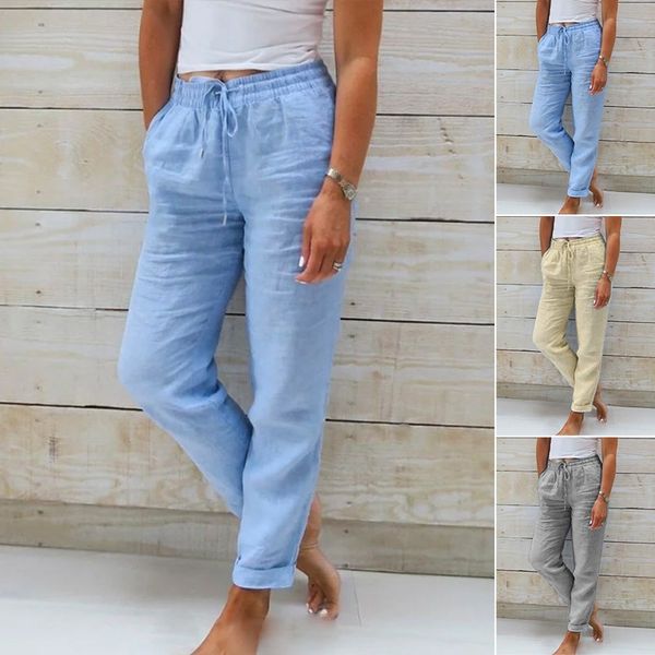Delmira | Linen Elastic Trousers for Women