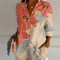 Adalgisa | Retro Geometric Floral V-Neck Blouse for Women
