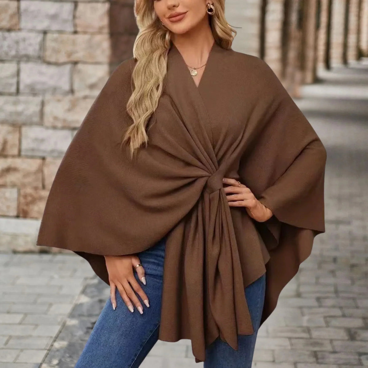 Briana | Elegant Draped Poncho for Women