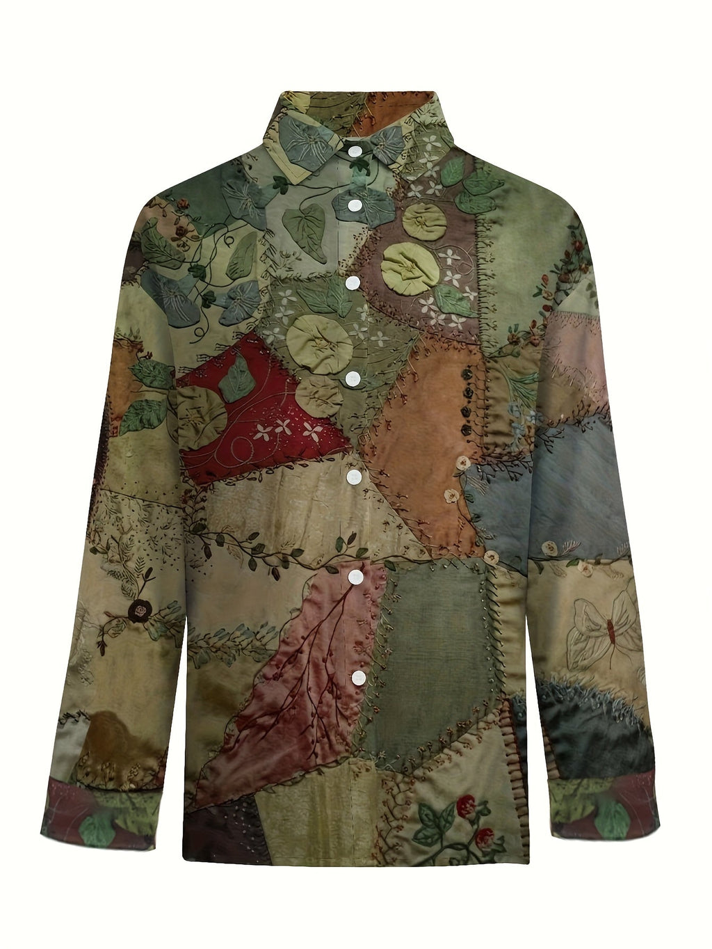 Annoula | Vintage Graphic V-Neck Top for Women