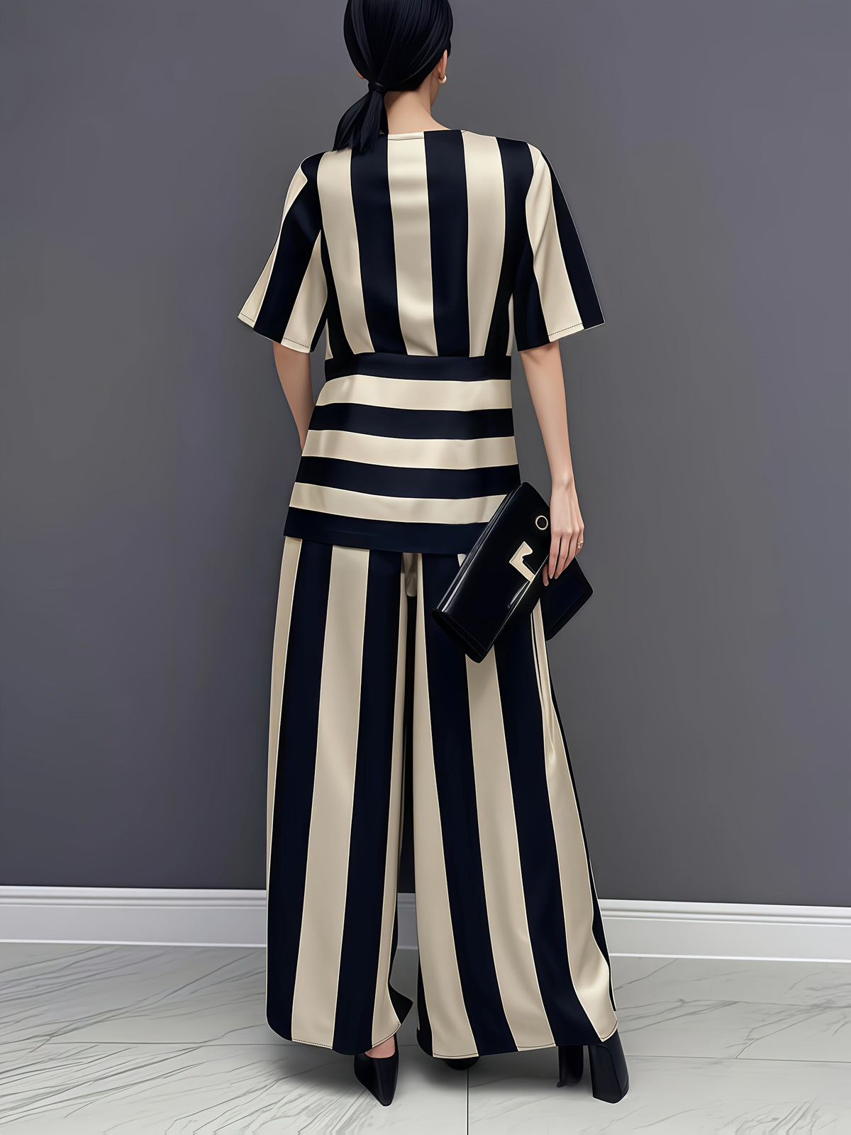 Felicite | Striped Flared Set for Women