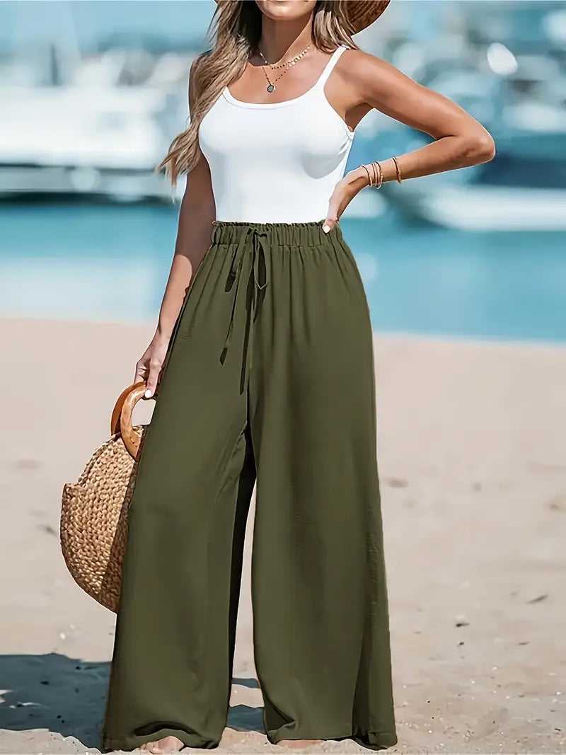 Severine | Linen High-Waisted Trousers for Women