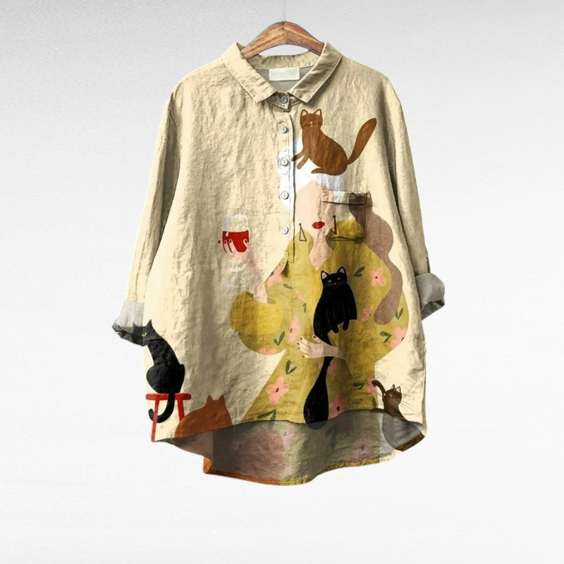 Ariane | Elegant Linen Summer Blouse for Women