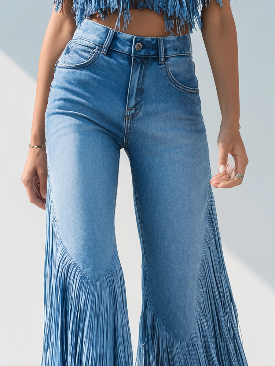 Leonor | Retro Tassel Flared Jeans for Women