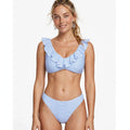 Rhiannon | Blue Stripe Ruffle Trim Bikini Set