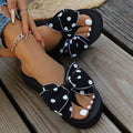 Celia | Polka Dot Bow Wedge Sandals