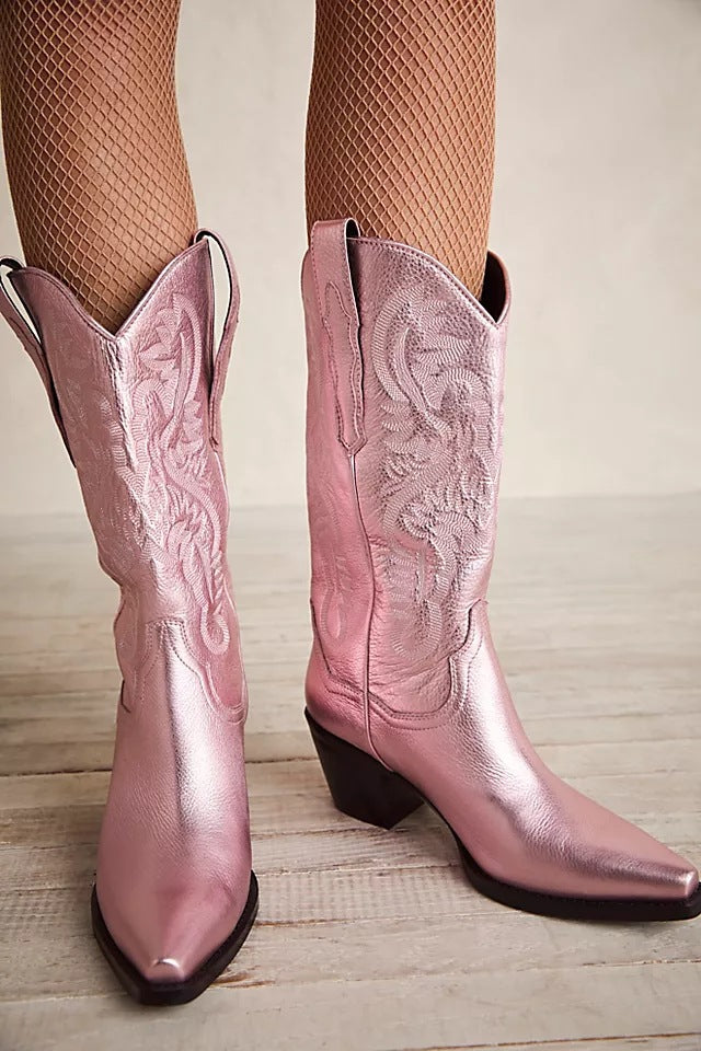 Axelle | Embroidered Pointed Toe Western Boots