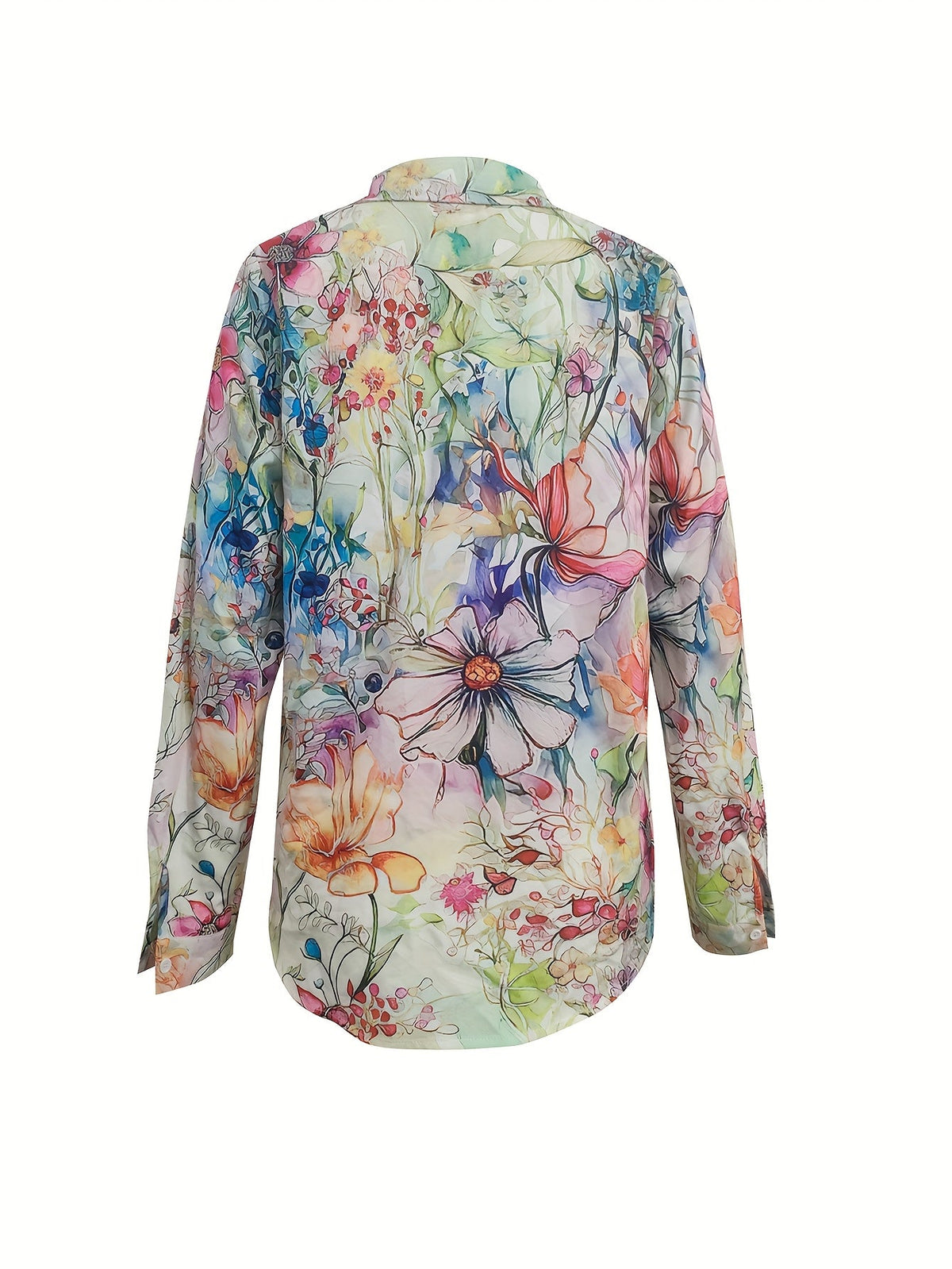 Yseult | Retro Floral Button-Front Blouse for Women
