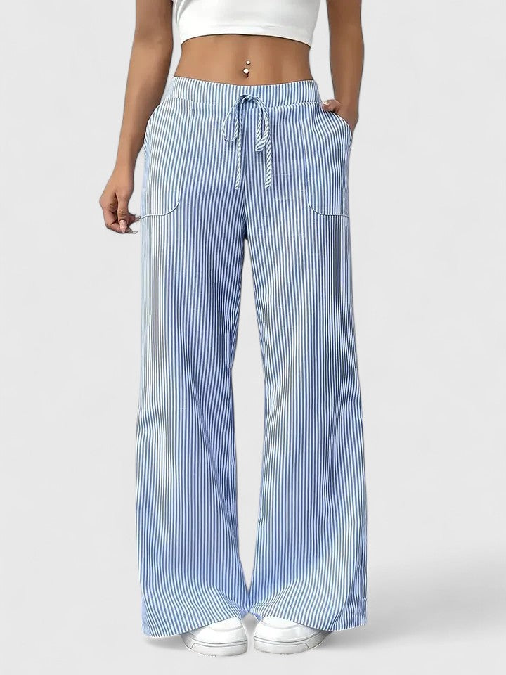 Dominique | Linen Wide-Leg Trousers for Women