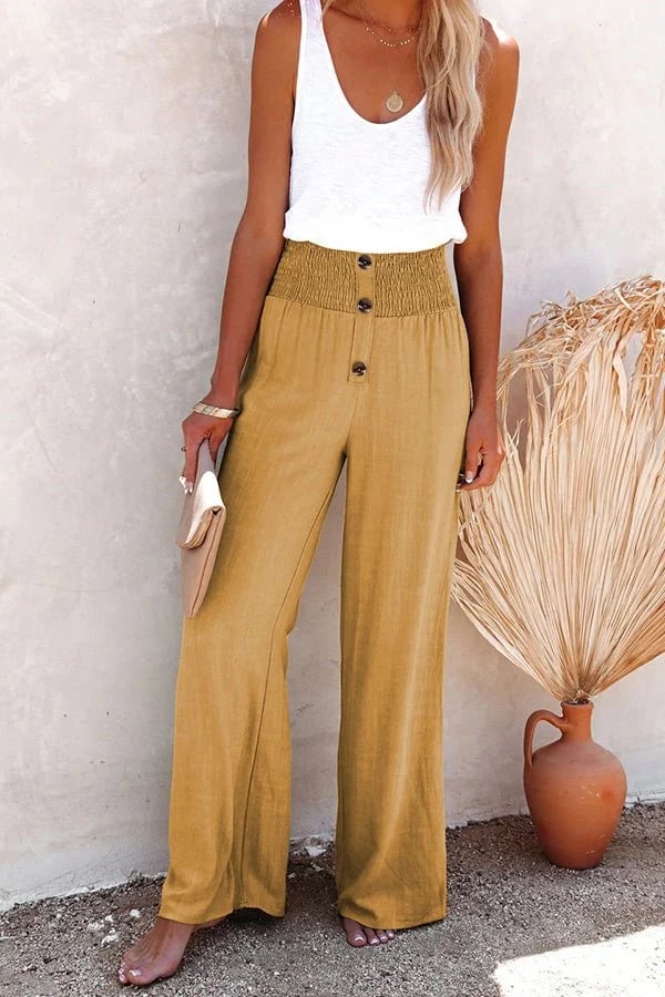Ioanna | Linen High-Waisted Trousers for Women