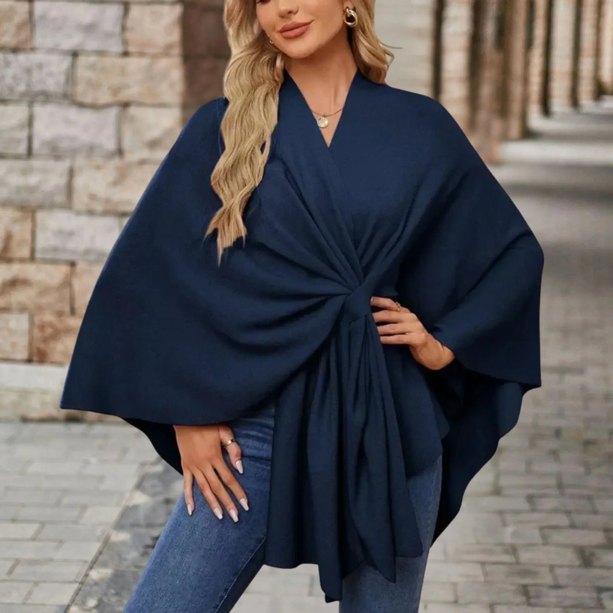 Briana | Elegant Draped Poncho for Women