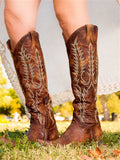 Fabienne | Vintage Embroidered Knee-High Cowboy Boots