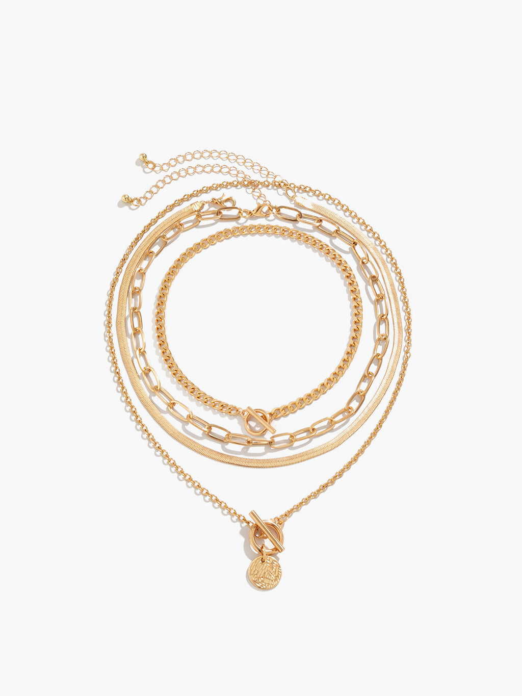 Soleil | Layered Coin Pendant Stack Necklace
