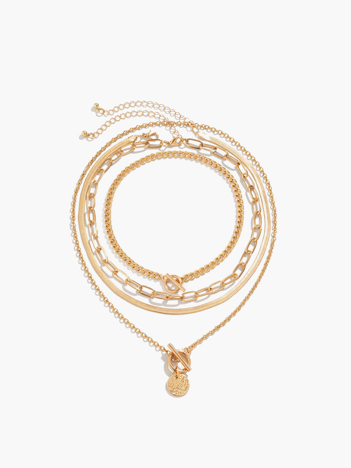 Soleil | Layered Coin Pendant Stack Necklace