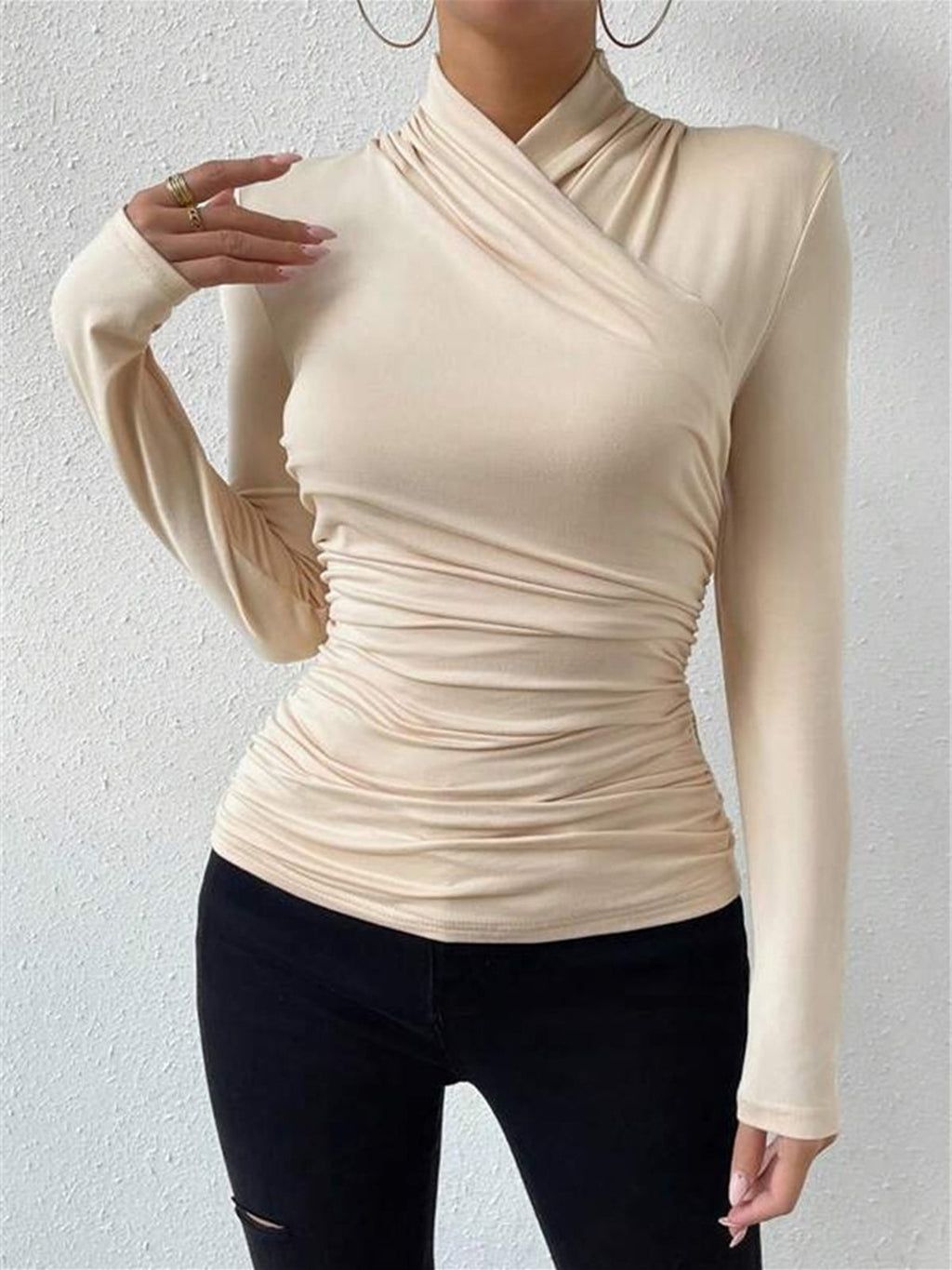 Marcella | Crossover Long Sleeve Top for Women