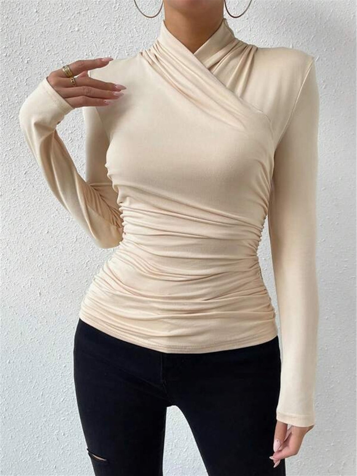 Marcella | Crossover Long Sleeve Top for Women