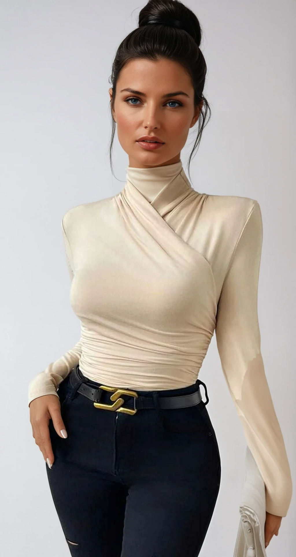 Marcella | Crossover Long Sleeve Top for Women