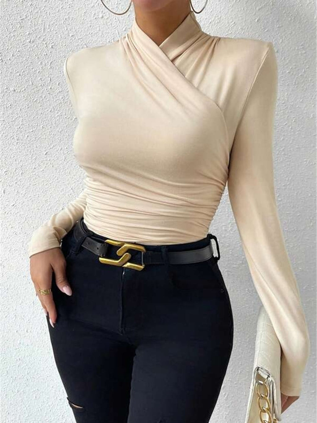Marcella | Crossover Long Sleeve Top for Women