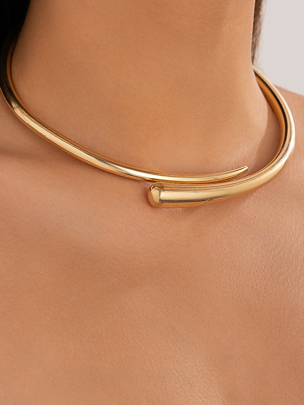 Gwenaelle | Sculptural Gold Open Choker Necklace
