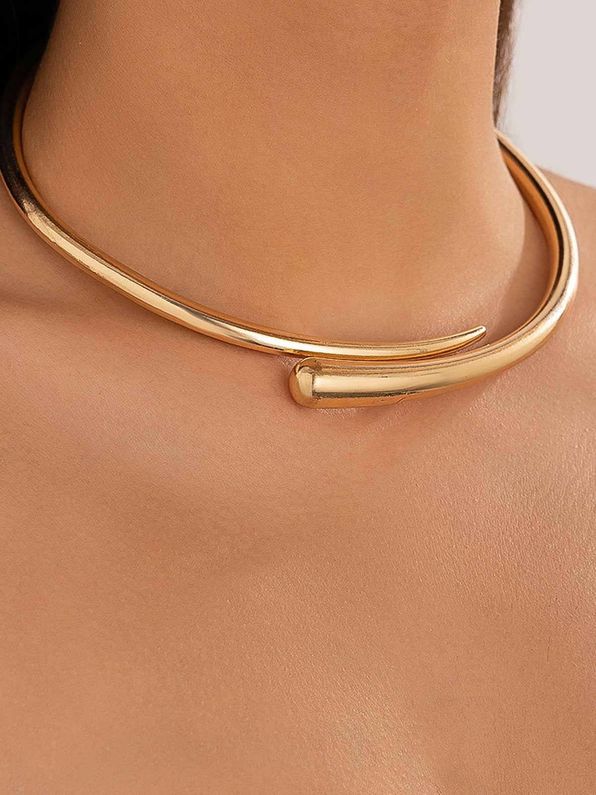 Gwenaelle | Sculptural Gold Open Choker Necklace