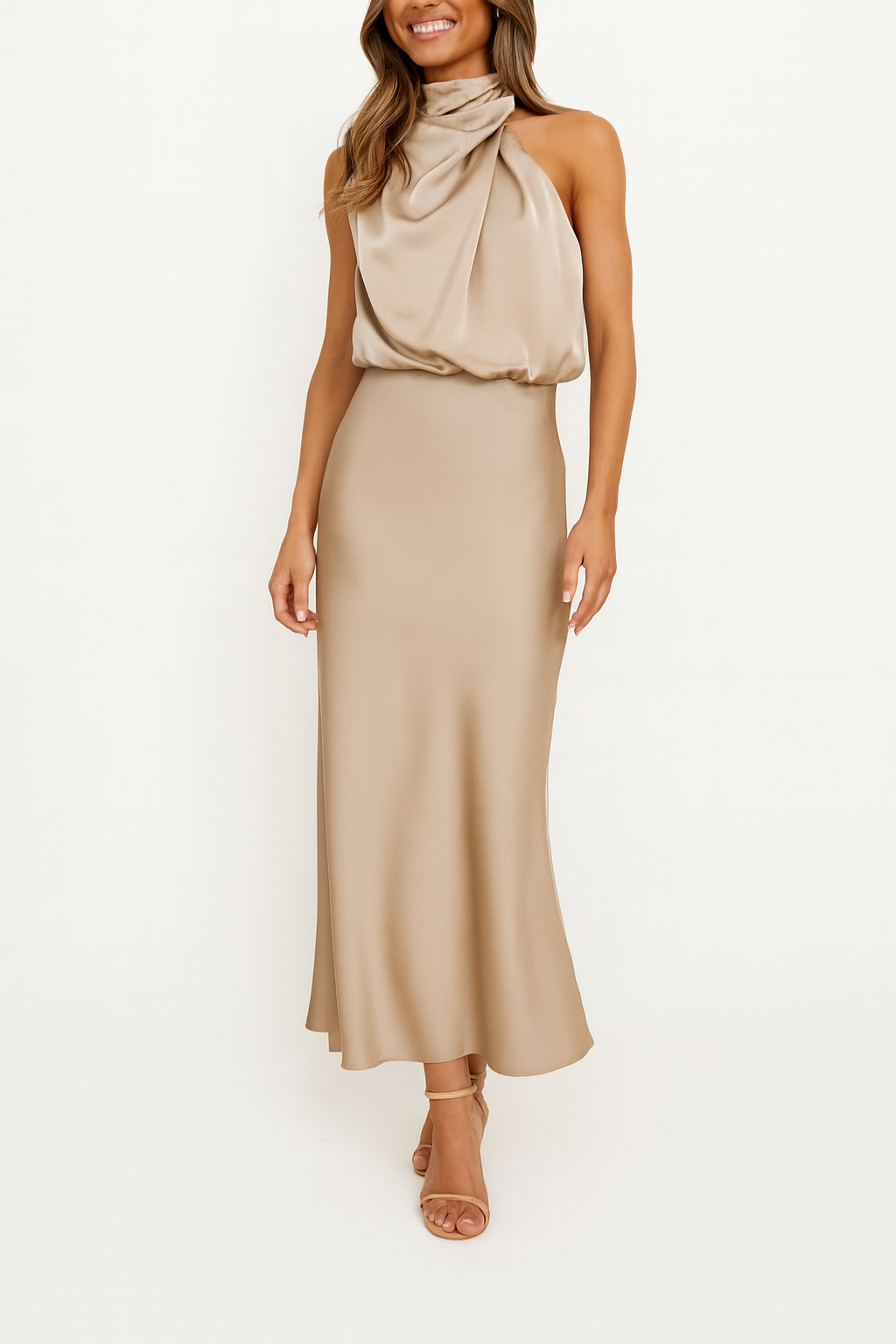 Lavinia | Satin Midi Dress