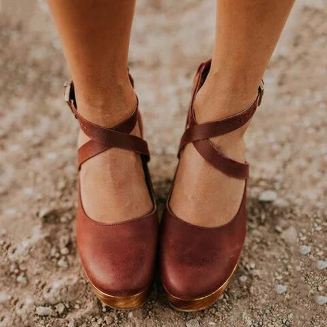 Emilie | Elegant Wedge Heels with Ankle Strap