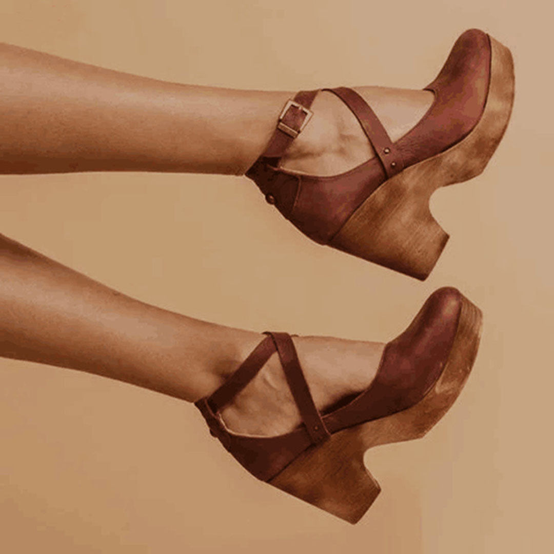 Emilie | Elegant Wedge Heels with Ankle Strap