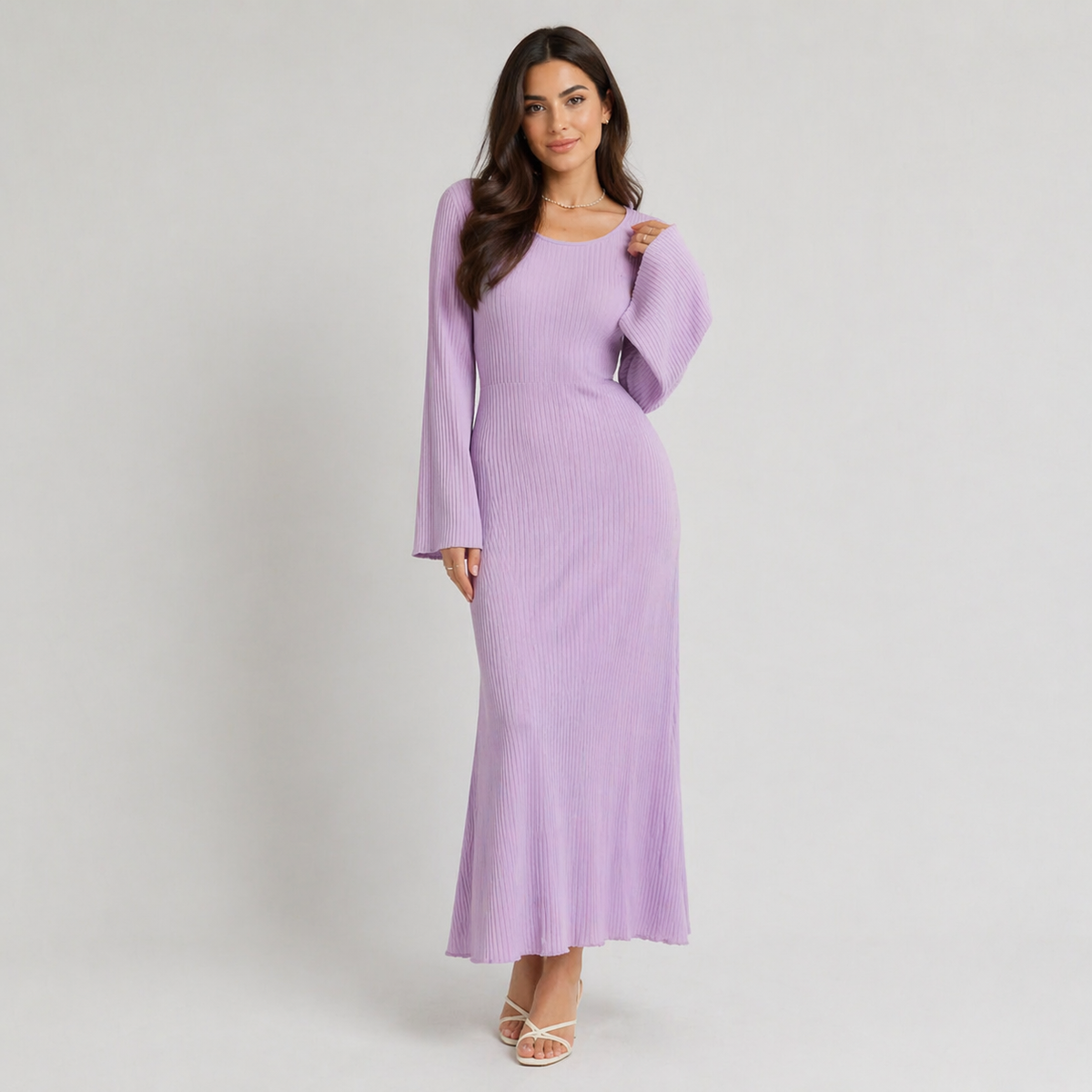 Veronica | Ribbed Knit Maxi Dress