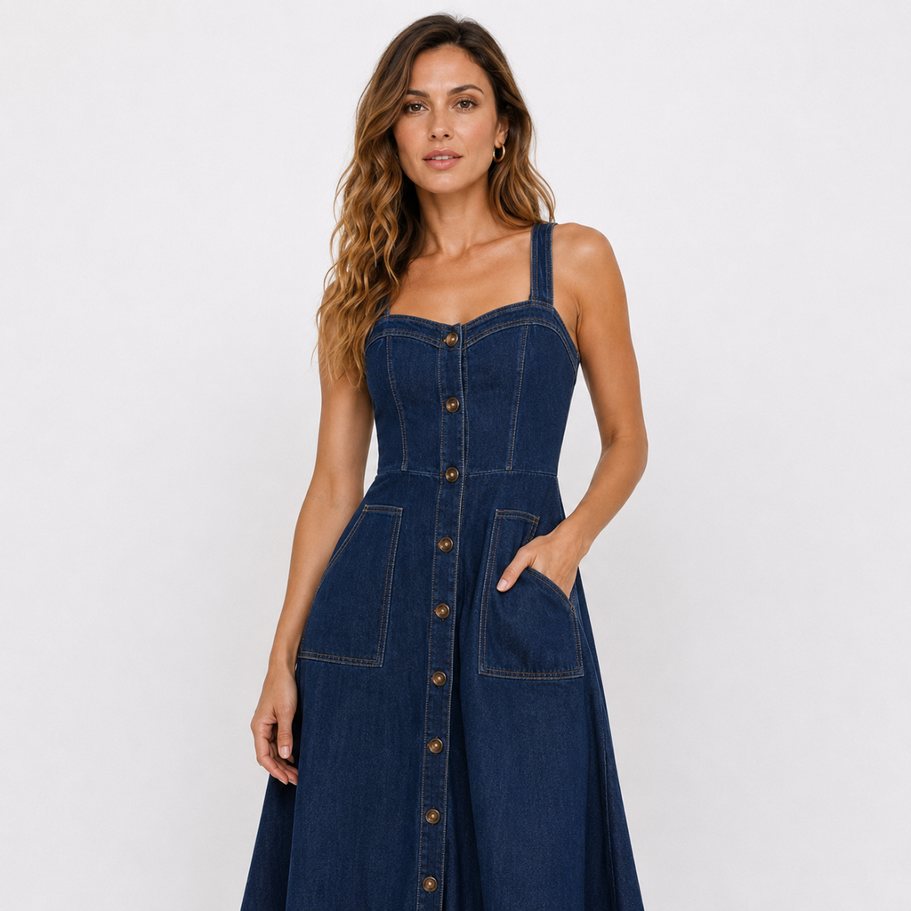 Eloise | Denim Midi Dress