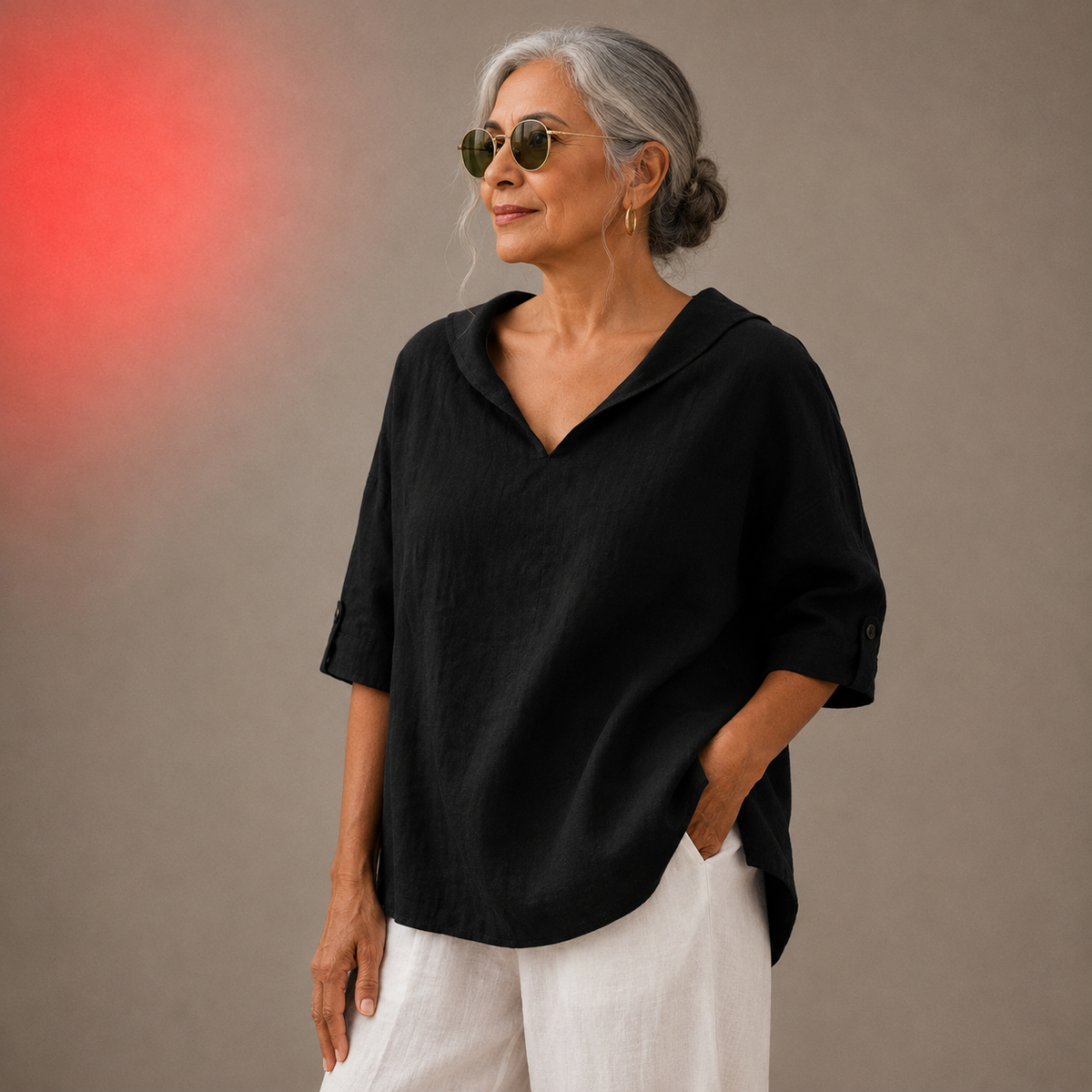 Renee | V-Neck Linen Shirt for Women