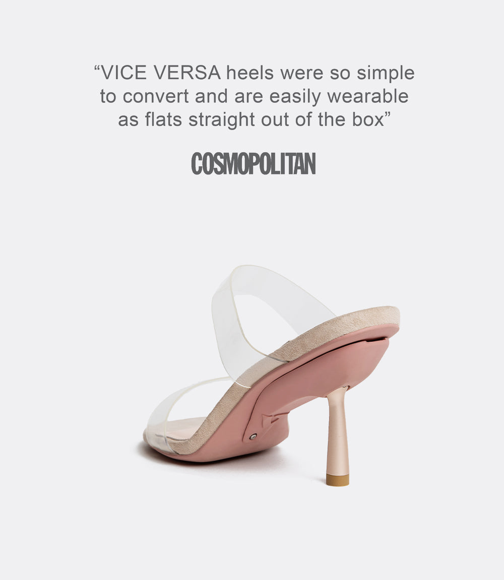 Mireia | Clear PVC Mules in Beige
