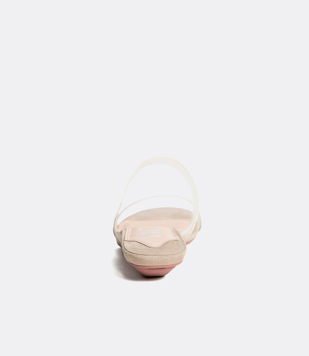Mireia | Clear PVC Mules in Beige