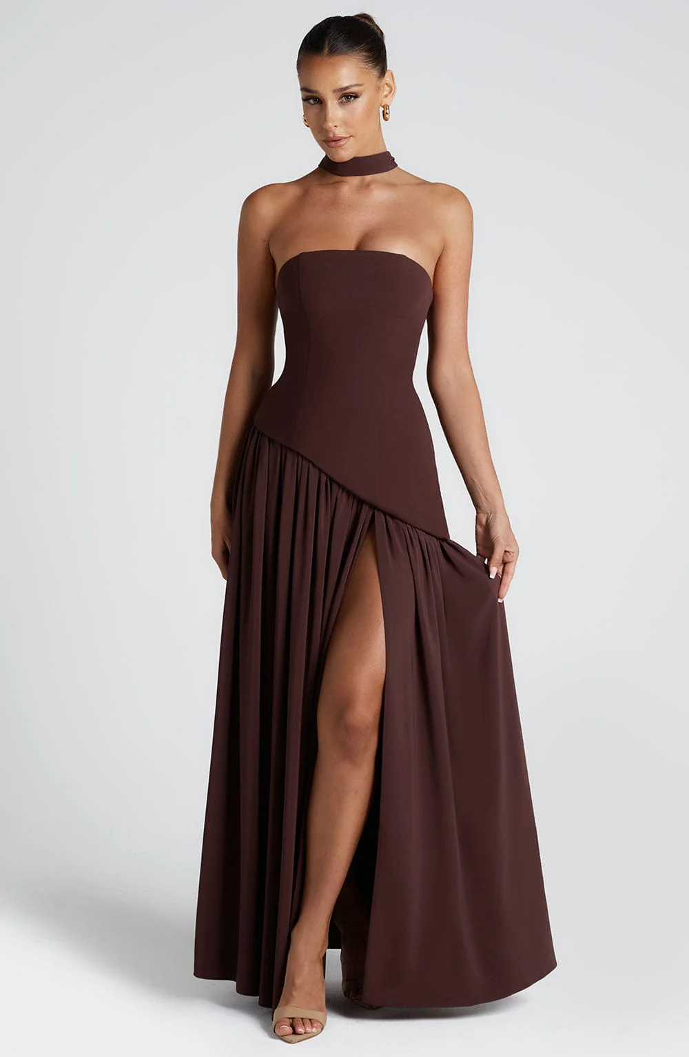 Elena | Strapless Split Maxi Dress