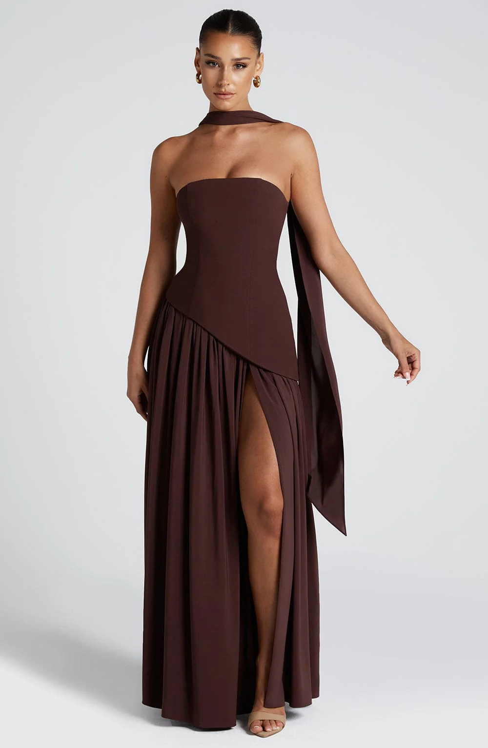 Elena | Strapless Split Maxi Dress