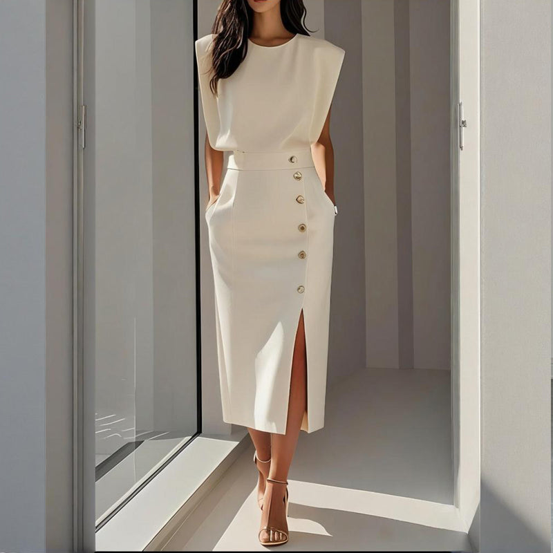 Camille | Elegant Office Midi Dress